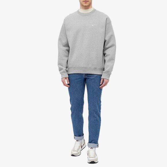 Nike Men's NRG Fleece Crew Sweater Solo Swoosh CV0554-063 Grey SZ MEDIUM New - Picture 6 of 6